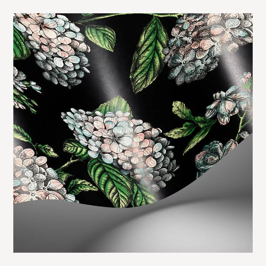 Cole & Son X Fornasetti - Ramo di Ortensia - Pastel on Charcoal - 123/8038