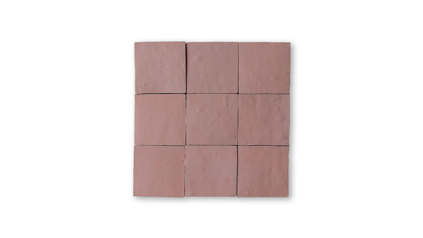 Zellige Square 10 Soft Rose