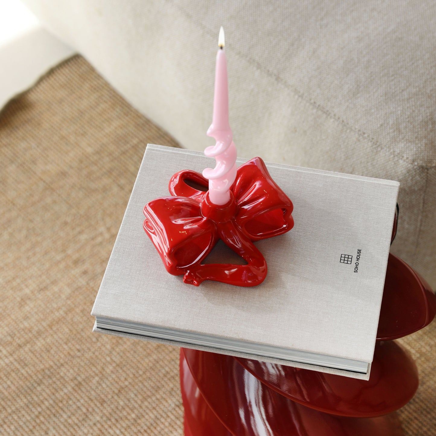 Kaarsenhouder Ribbon Roze