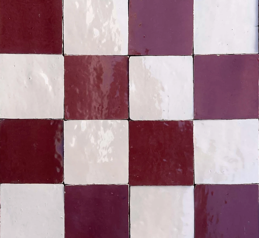 Zellige Square 10 Raspberry