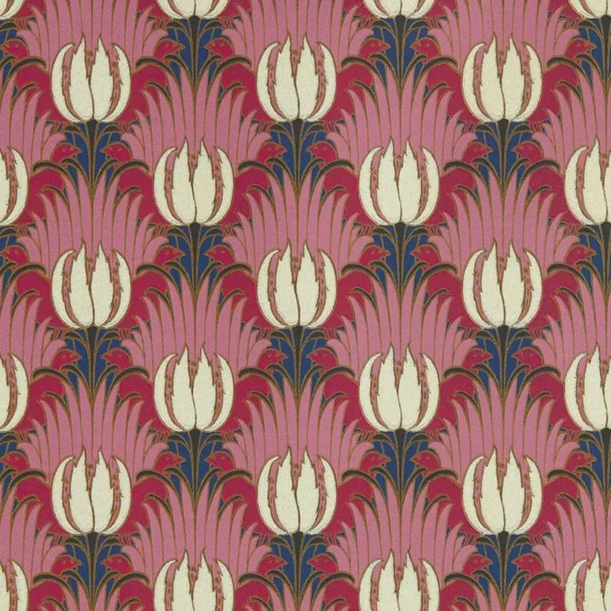 Morris & Co - Tulip and Bird Amaranth & Blush - 510030