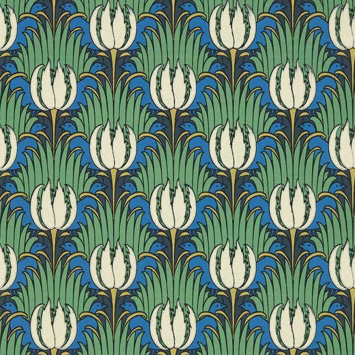 Morris & Co - Tulip and Bird Green & Raven - 510016