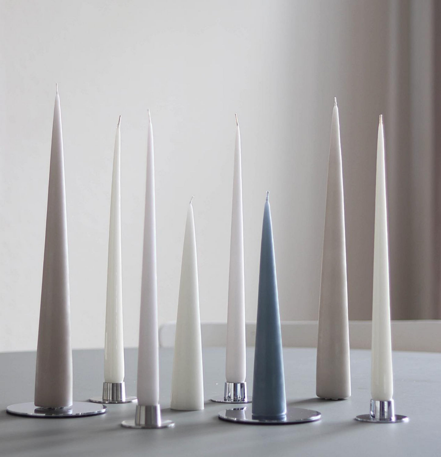 Ester & Erik Cone Candle Staal Blue / 25 cm