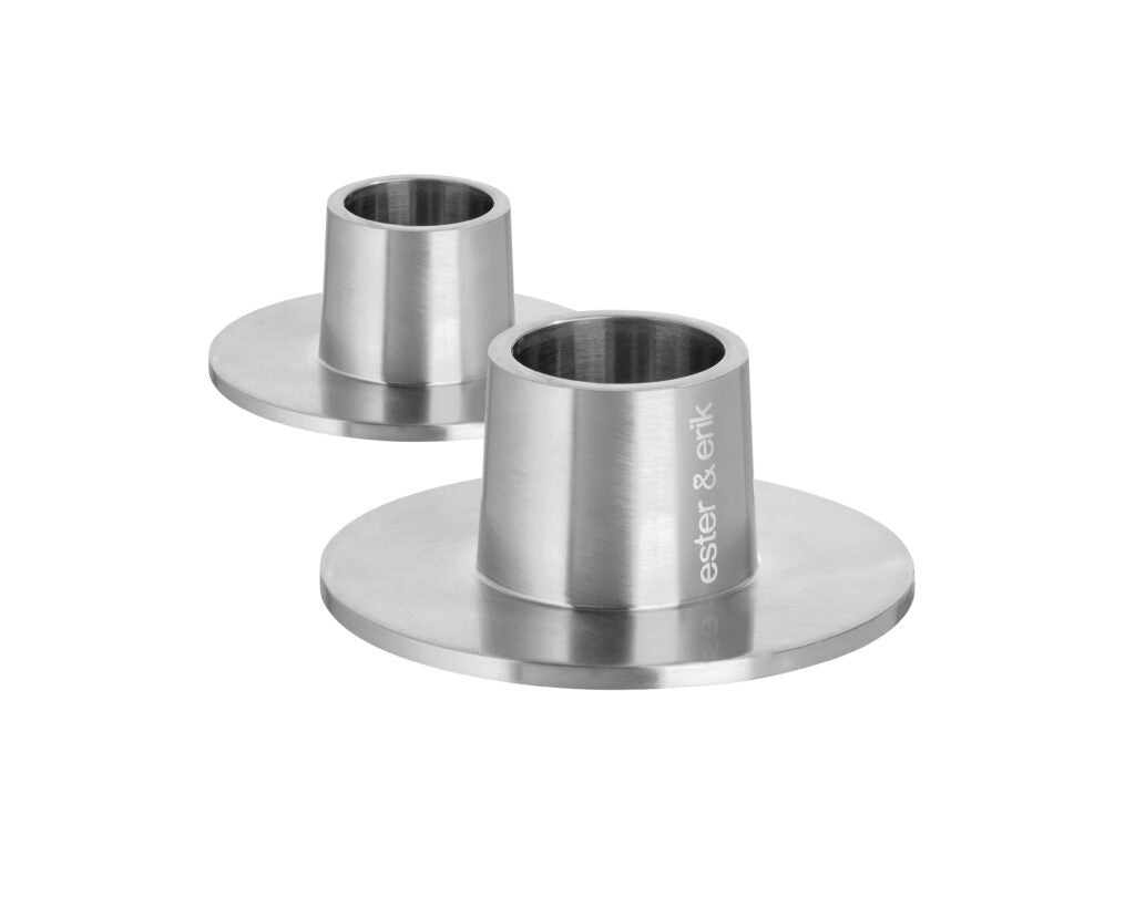 Kaarshouder Zilver Mat / Set van 2