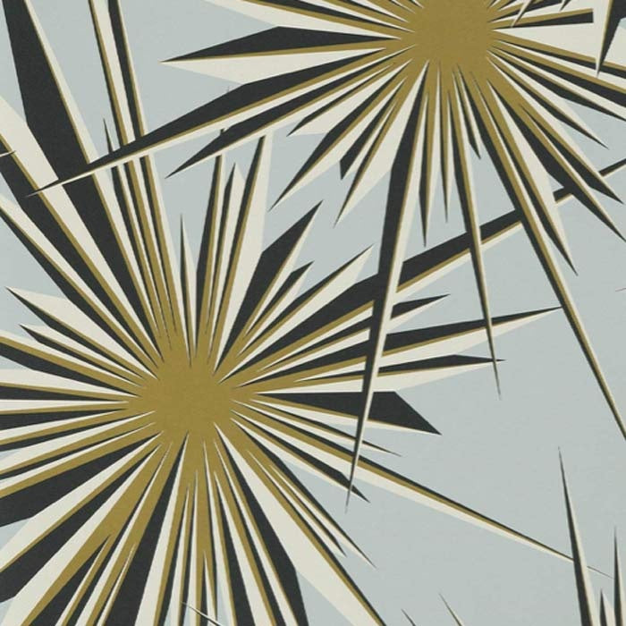 Jim Thompson Golden Sunburst Behang - Starlight Blue W01064/02