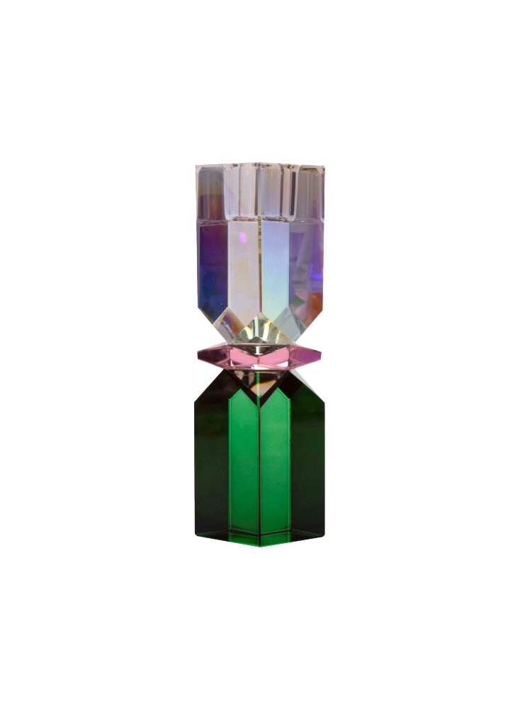 Kristallen Kandelaar Pink & Green