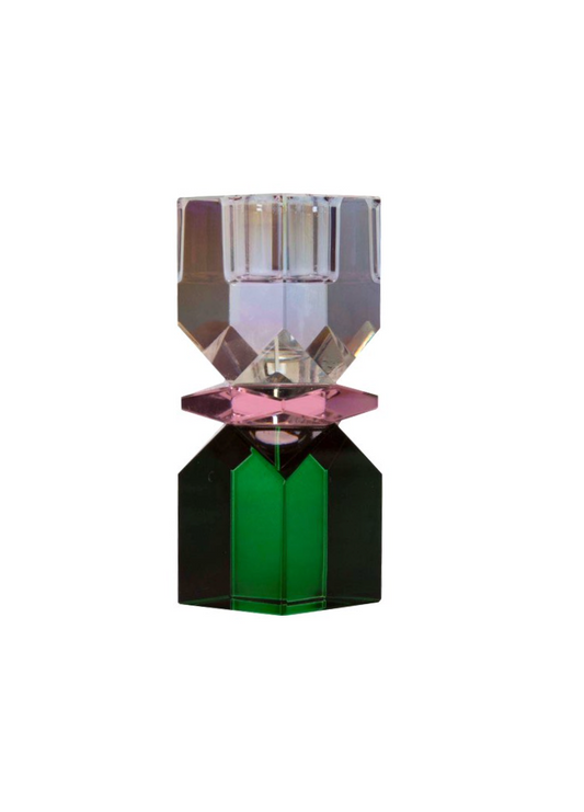 Kristallen Kandelaar Pink & Green Klein