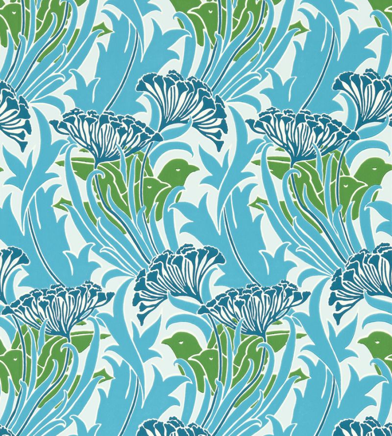 Morris & Co - Laceflower Garden Green/Lagoon- 217355