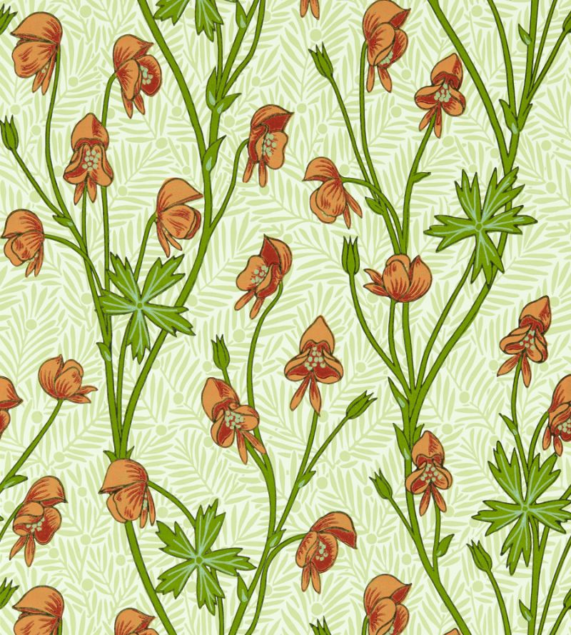 Morris & Co - Monkshood Tangerine/Sage - 217345