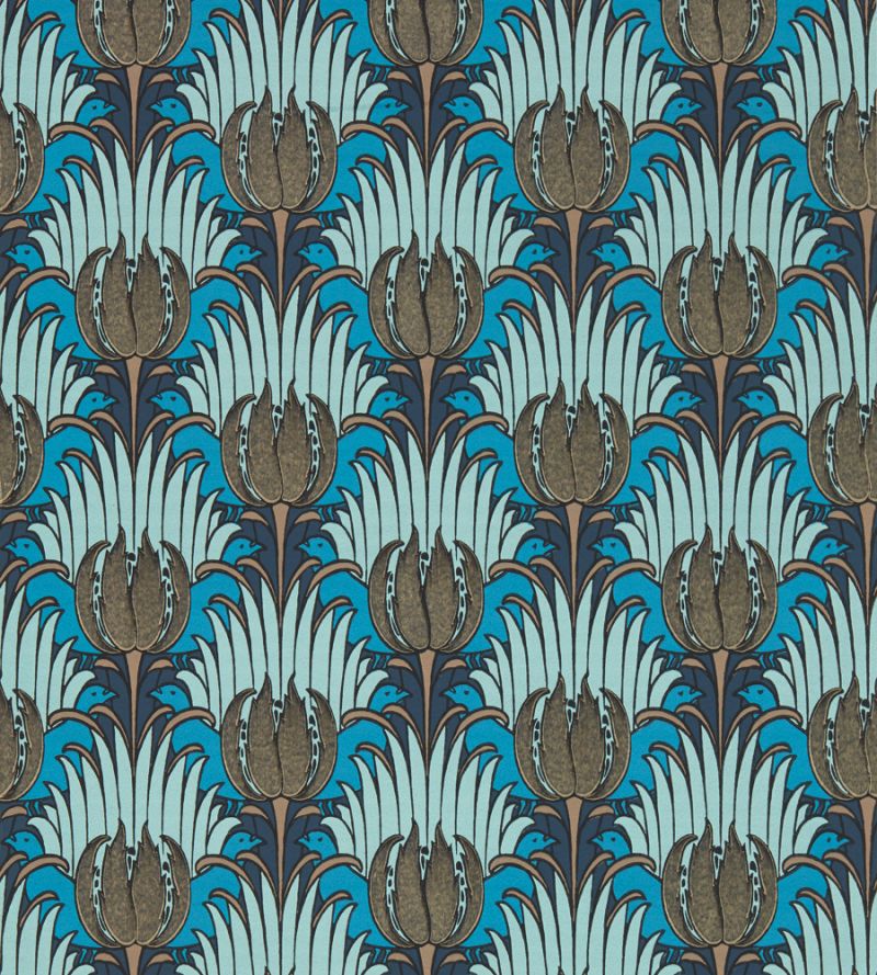Morris & Co - Tulip and Bird Opal & Seafoam - 510017