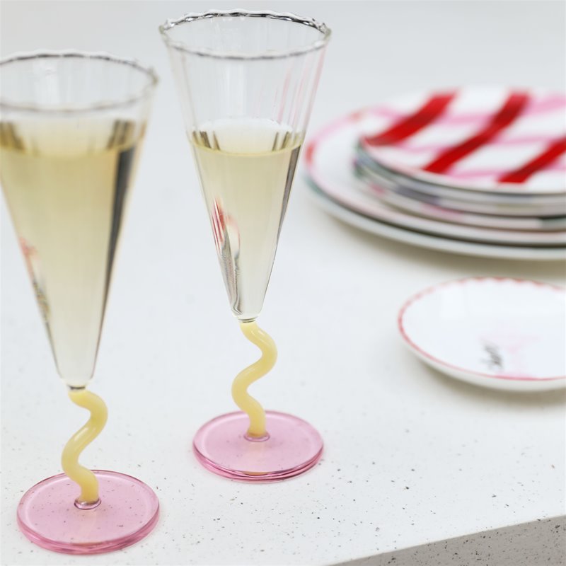 Champagne Flute Curve Roze - set van 2