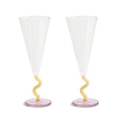 Champagne Flute Curve Roze - set van 2